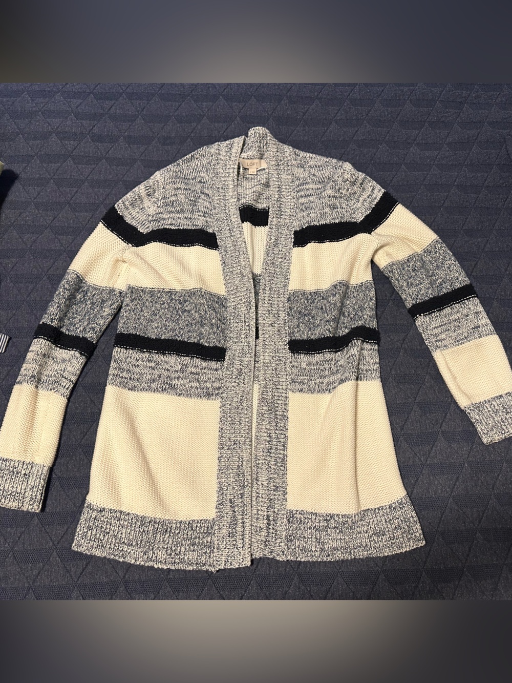 LOFT Marled Knit Open Cardigan